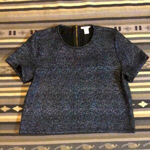 Women's Black Glitter Top